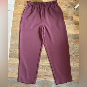 Madewell high waisted maroon silky pants